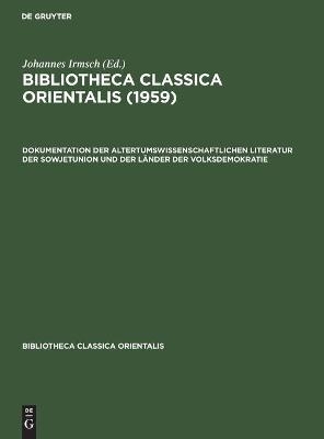 Bibliotheca Classica Orientalis. Band 4, Heft 1 - 