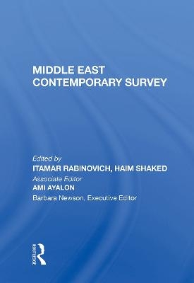 Middle East Contemporary Survey, Volume Xi, 1987 - Itamar Rabinovich