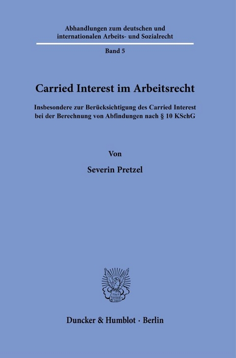 Carried Interest im Arbeitsrecht. - Severin Pretzel