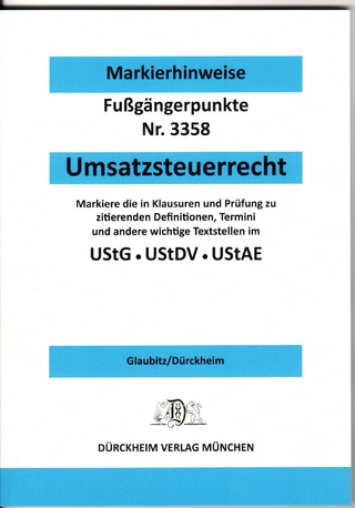 UMSATZSTEUERRECHT Dürckheim-Markierhinweise/Fußgängerpunkte für das Steuerberaterexamen
