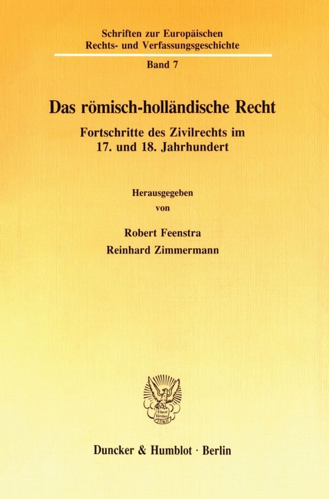 Das r&ouml;misch-holl&auml;ndische Recht. - 