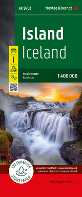 Island, Stra&szlig;enkarte 1:400.000, freytag & berndt, Softcover