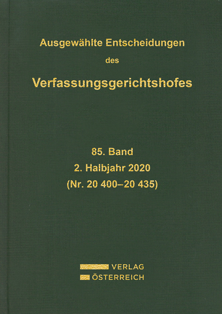 Ausgew&auml;hlte Entscheidungen des Verfassungsgerichtshofes - 