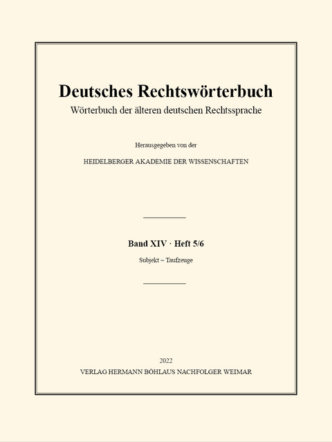 Deutsches Rechtswörterbuch - 