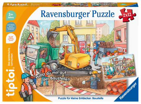 tiptoi&reg; Puzzle f&uuml;r kleine Entdecker: Baustelle - 2x12 Teile