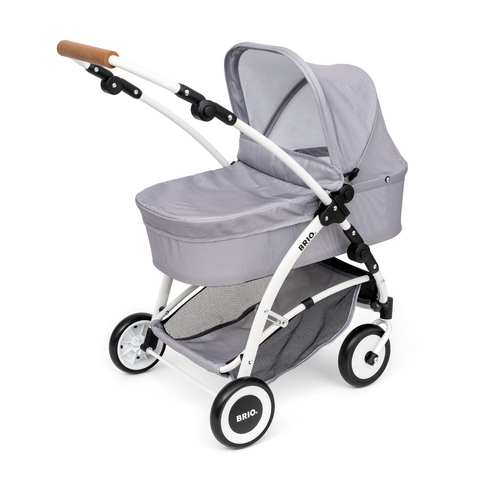 Puppenwagen Spin Grau mit Schwenkr&auml;dern
