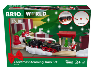BRIO World - Batterie-Dampflok Weihnachts-Set