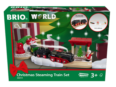 BRIO World - Batterie-Dampflok Weihnachts-Set