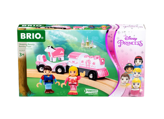 BRIO 32257 Disney Princess Dornröschen-Batterielok - Inklusive Prinzessinnen-Waggon, Prinz Phillip und Pferd Samson - Empfohlen für Kinder ab 3 Jahren