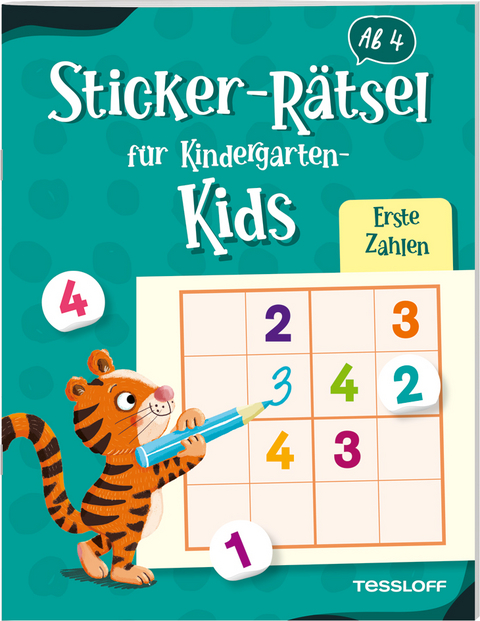 Sticker-R&auml;tsel f&uuml;r Kindergarten-Kids. Erste Zahlen