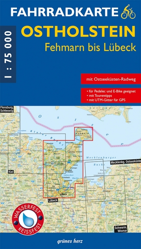 Fahrradkarte Ostholstein, Fehmarn bis L&uuml;beck