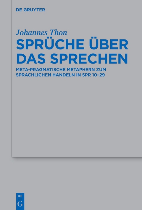 Spr&uuml;che &uuml;ber das Sprechen - Johannes Thon