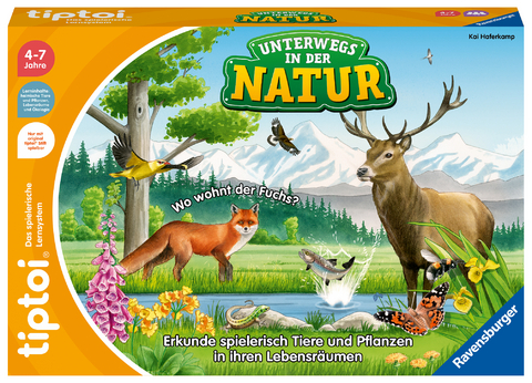 Ravensburger tiptoi Spiel 00121 Unterwegs in der Natur - Heimische Natur und Tiere entdecken, Lernspiel f&uuml;r Kinder ab 4 Jahren, f&uuml;r 1-4 Spieler - Kai Haferkamp