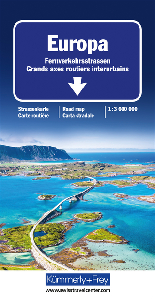 Europa Fernverkehrsstrassen Strassenkarte 1:3,6 Mio.