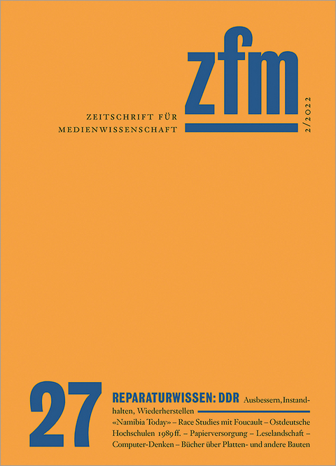 Zeitschrift f&uuml;r Medienwissenschaft 27