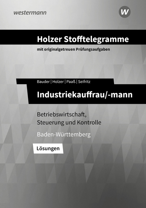Holzer Stofftelegramme Baden-W&uuml;rttemberg &ndash; Industriekauffrau/-mann - Markus Bauder, Volker Holzer, Thomas Paa&szlig;, Christian Seifritz