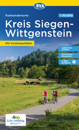 Radwanderkarte BVA Kreis Siegen-Wittgenstein mit Knotenpunkten 1:50.000, rei&szlig;- und wetterfest, GPS-Tracks Download, E-Bike-geeignet