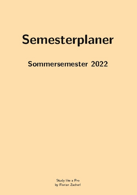 Pro-Semesterplaner (S, beige) - Florian Zacherl