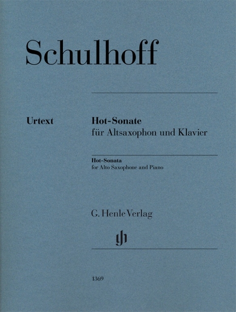 Erwin Schulhoff - Hot-Sonate f&uuml;r Altsaxophon und Klavier - 
