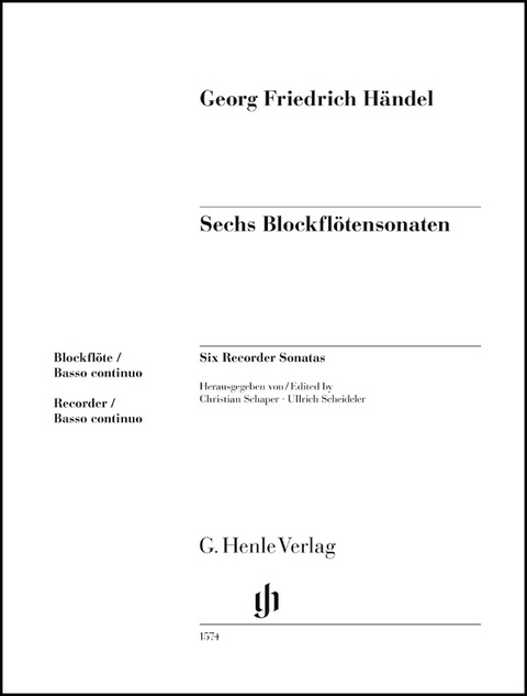 Georg Friedrich H&auml;ndel - Sechs Blockfl&ouml;tensonaten - 