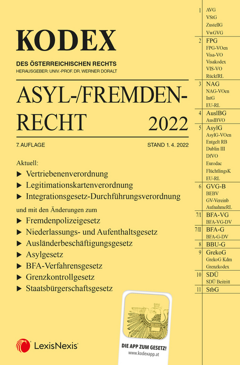 KODEX Asyl- und Fremdenrecht 2022 - inkl App - 