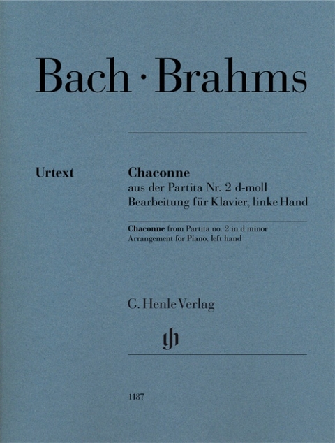 Johannes Brahms - Chaconne aus der Partita Nr. 2 d-moll, Bearbeitung f&uuml;r Klavier, linke Hand - 