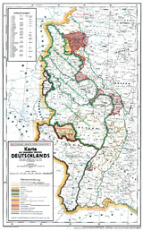 Historische Karte: DEUTSCHES REICH &ndash; Besetzte Gebiete WEST-DEUTSCHLAND &ndash; Stand 1. Juli 1925 (gerollt)