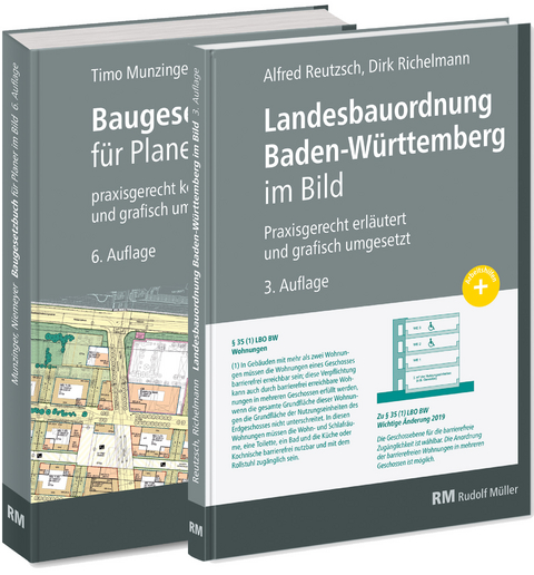 Buchpaket: Baugesetzbuch f&uuml;r Planer im Bild & Landesbauordnung Baden-W&uuml;rttemberg im Bild - Alfred Reutzsch, Dirk Richelmann, Eva Maria Levold, Timo Munzinger
