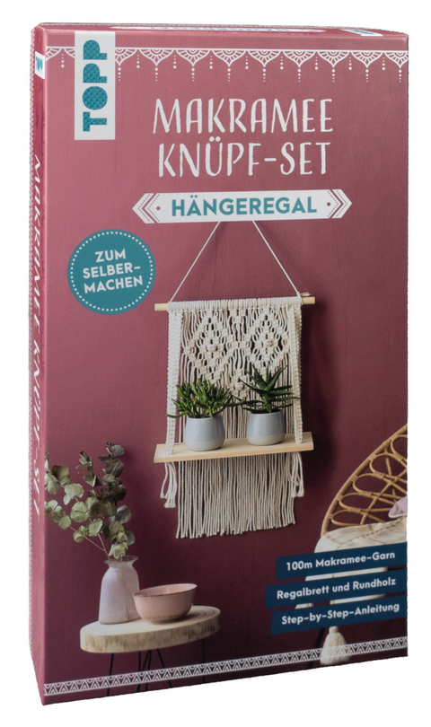 Makramee Kn&uuml;pf-Set H&auml;ngeregal - Josephine Kirsch