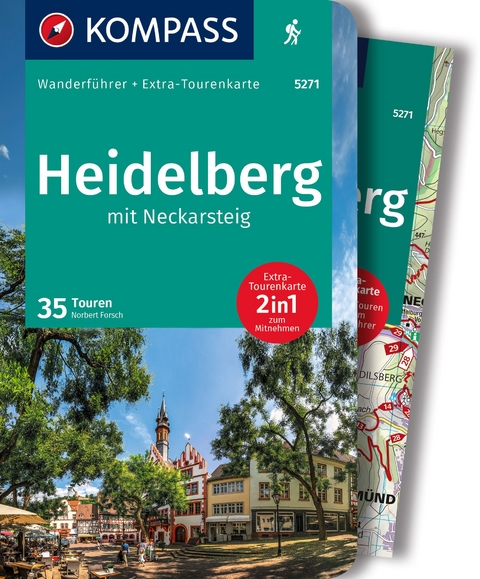KOMPASS Wanderführer Heidelberg mit Neckarsteig, 35 Touren mit Extra-Tourenkarte - Norbert Forsch
