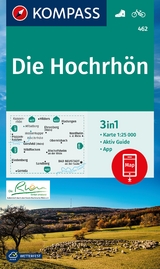 KOMPASS Wanderkarte 462 Die Hochrh&ouml;n 1:25.000