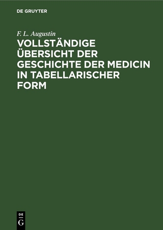 Vollständige Übersicht der Geschichte der Medicin in tabellarischer Form