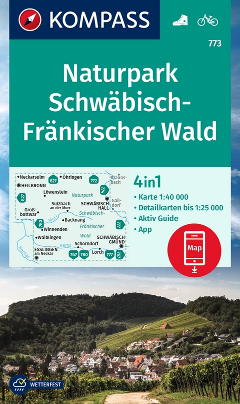 KOMPASS Wanderkarte 773 Naturpark Schw&auml;bisch-Fr&auml;nkischer Wald 1:40.000