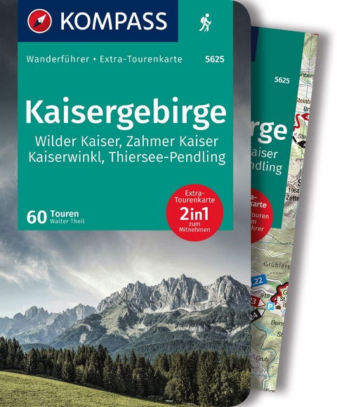 KOMPASS Wanderf&uuml;hrer Kaisergebirge, 60 Touren mit Extra-Tourenkarte - Walter Theil