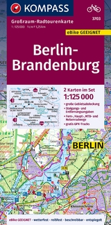 KOMPASS Großraum-Radtourenkarte 3703 Berlin-Brandenburg, 1:125.000 - 