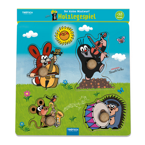 Tr&ouml;tsch Der kleine Maulwurf Holzlegespiel Musikanten - 