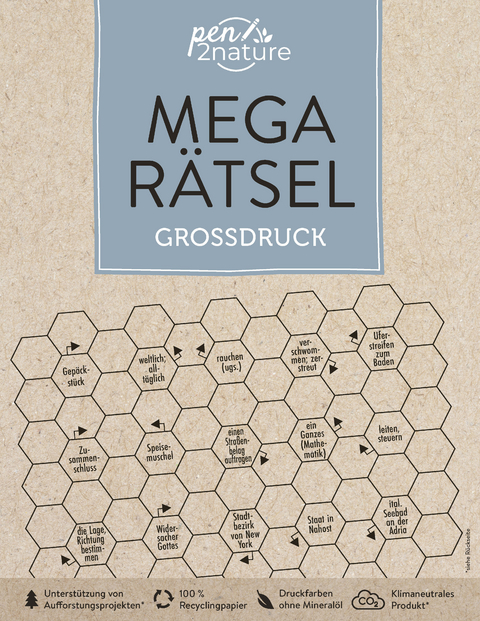 Mega-R&auml;tsel Gro&szlig;druck. Bunter R&auml;tselmix in Gro&szlig;schrift