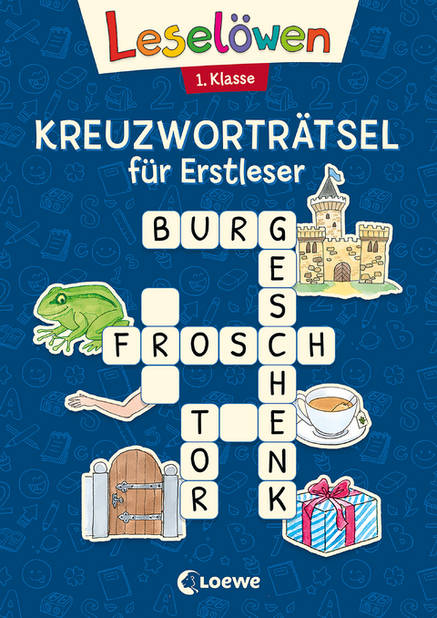 Lesel&ouml;wen Kreuzwortr&auml;tsel f&uuml;r Erstleser - 1. Klasse (Marineblau)