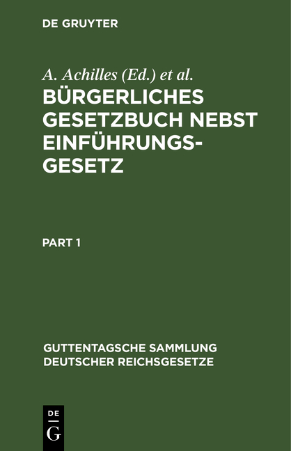 B&uuml;rgerliches Gesetzbuch - 
