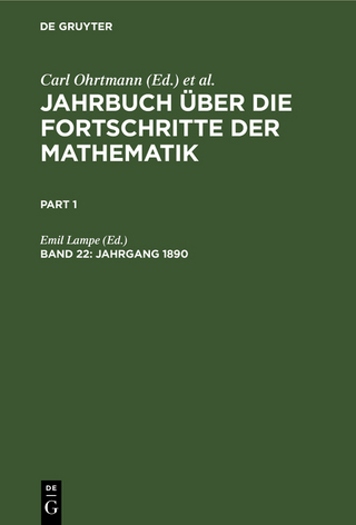 Jahrbuch über die Fortschritte der Mathematik / Jahrgang 1890