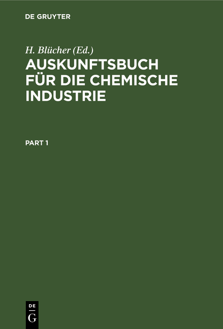 Auskunftsbuch f&uuml;r die Chemische Industrie - 