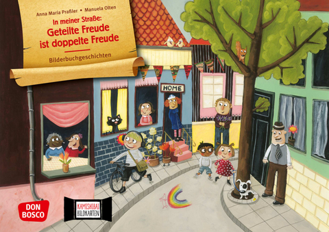In meiner Stra&szlig;e: Geteilte Freude ist doppelte Freude. Kamishibai Bildkartenset - Anna Maria Pra&szlig;ler