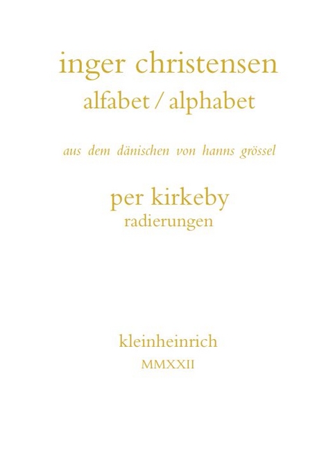 alfabet / alphabet - Inger Christensen