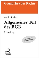 Allgemeiner Teil des BGB - Bernd R&uuml;thers, Astrid Stadler