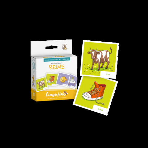 Bildkarten zur Sprachförderung mit Lingufino - Bildkarten Set Reime inkl. Begleitheft und 30 liebevoll illustrierten Bildkarten - Stephanie Göhlert