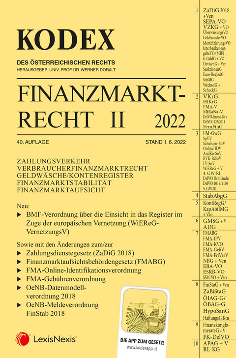 KODEX Finanzmarktrecht Band II 2022 - inkl. App - 