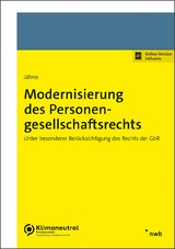 Modernisierung des Personengesellschaftsrechts - Ina J&auml;hne