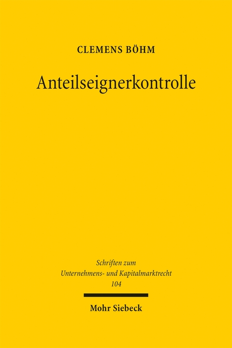 Anteilseignerkontrolle - Clemens Böhm