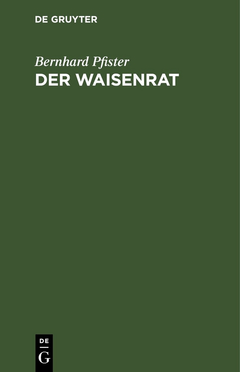 Der Waisenrat - Bernhard Pfister