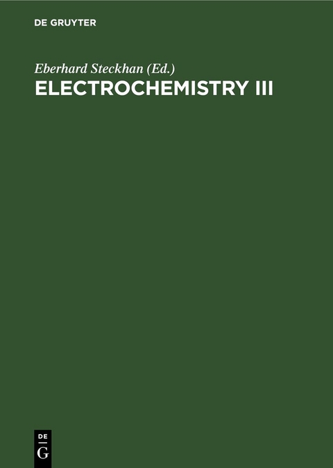 Electrochemistry III - 
